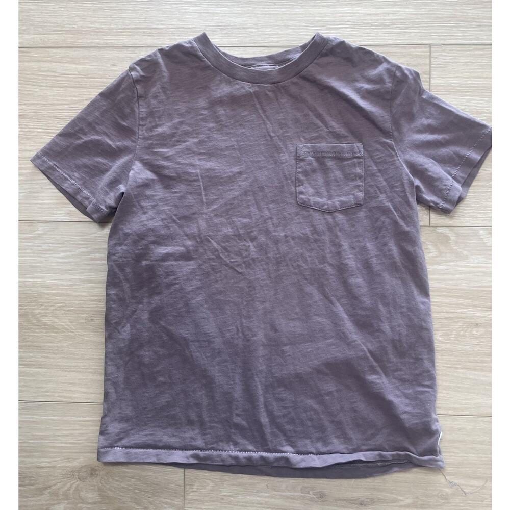 GAP Kids Large Organic Cotton Pocket T Shirt Dusty Purple Mauve Short Sleeve L